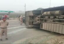 ਸਵਾਰੀਆਂ ਨਾਲ ਭਰੀ ਬੱਸ ਨਾਲ ਹਾਦਸਾ ! ਮੋਟਰਸਾਈਕਲ ਸਵਾਰ ਨੂੰ ਬਚਾਉਂਦਿਆਂ ਪਲਟੀ, ਕਈ ਲੋਕ ਜ਼ਖਮੀ