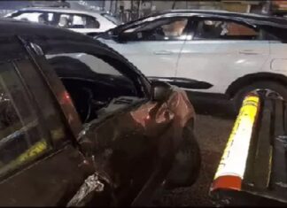 ਲੁਧਿਆਣਾ ‘ਚ ਕਾਰ ਨੂੰ 200 ਮੀਟਰ ਤੱਕ ਲੈ ਗਿਆ ਘਸੀਟ ਕੇ ਟਿਪਰ, ਮਸਾਂ ਬਚੀ ਪਤੀ-ਪਤਨੀ ਤੇ ਬੱਚਿਆਂ ਦੀ ਜਾਨ