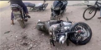 ਦੋ ਮੋਟਰਸਾਈਕਲਾਂ ਦੀ ਹੋਈ ਭਿਆਨਕ ਟੱਕਰ ‘ਚ ਇਕ ਨੌਜਵਾਨ ਦੀ ਮੌਤ, 2 ਦੀ ਹਾਲਤ ਗੰਭੀਰ