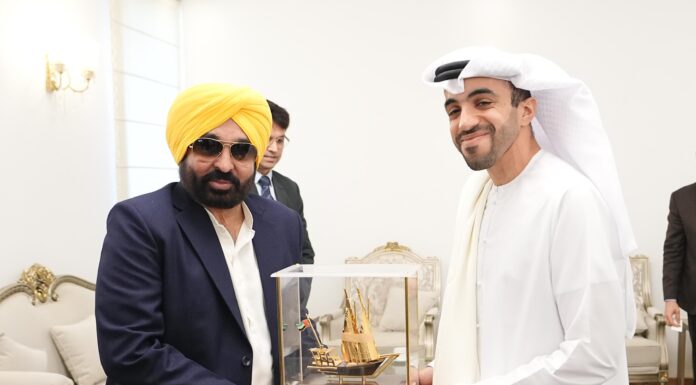 ਯੂ.ਏ.ਈ. ਦੇ ਰਾਜਦੂਤ ਨੇ ਮੁੱਖ ਮੰਤਰੀ ਭਗਵੰਤ ਮਾਨ ਨਾਲ ਕੀਤੀ ਮੁਲਾਕਾਤ, ਵਪਾਰ, ਵਣਜ ਅਤੇ ਹਵਾਈ ਸੰਪਰਕ ਬਾਰੇ ਹੋਇਆ ਵਿਚਾਰ-ਵਟਾਂਦਰਾ