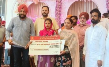 ਮਾਨ ਸਰਕਾਰ ਦਾ ‘ਕਲਿਆਣਕਾਰੀ ਦਾਨ’: 5,751 ਧੀਆਂ ਨੂੰ 29.33 ਕਰੋੜ ਰੁਪਏ ਦਾ ਸ਼ੁਭ ਸ਼ਗਨ ਦੇ ਕੇ ‘ਆਸ਼ੀਰਵਾਦ’ ਦਾ ਦਿੱਤਾ ਤੋਹਫ਼ਾ