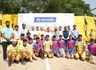 ਆਮ ਆਦਮੀ ਪਾਰਟੀ ਦੇ ਰਾਸ਼ਟਰੀ ਕਨਵੀਨਰ ਅਰਵਿੰਦ ਕੇਜਰੀਵਾਲ ਅਤੇ ਮੁੱਖ ਮੰਤਰੀ ਭਗਵੰਤ ਸਿੰਘ ਮਾਨ ਵੱਲੋਂ 3100 ਤੋਂ ਵੱਧ ਅਤਿ-ਆਧੁਨਿਕ ਸਟੇਡੀਅਮਾਂ ਦੇ ਨਿਰਮਾਣ ਪ੍ਰਾਜੈਕਟ ਦੀ ਸ਼ੁਰੂਆਤ