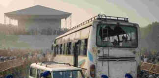 AAP ਦੀ ਰੈਲੀ ਚ ਤਾਇਨਾਤ ਪੁਲਸ ਮੁਲਾਜ਼ਮਾਂ ਤੇ ਚੜ੍ਹੀ ਬਸ, 4 ਗੰਭੀਰ ਜ਼ਖ਼ਮੀ