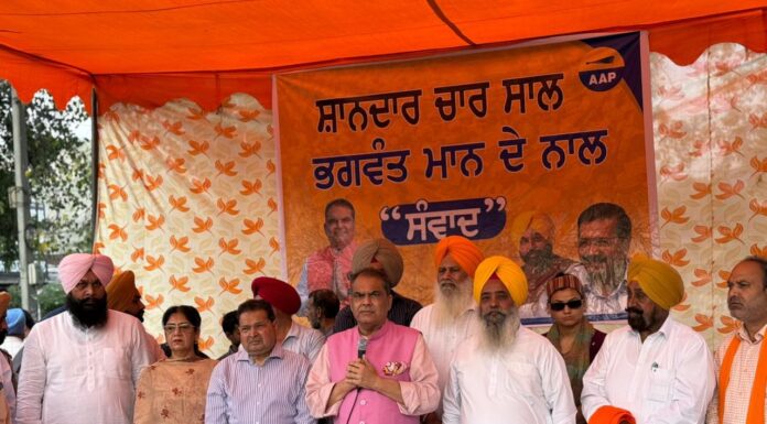 ਪੰਜਾਬ ਭਾਰਤ ਦਾ ਮੋਹਰੀ ਸੂਬਾ ਬਣਨ ਵੱਲ ਲਗਾਤਾਰ ਵਧ ਰਿਹਾ ਹੈ – ਕੈਬਨਿਟ ਮੰਤਰੀ ਸੰਜੀਵ ਅਰੋੜਾ