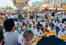 ਮੁੱਖ ਮੰਤਰੀ ਭਗਵੰਤ ਸਿੰਘ ਮਾਨ ਨੂੰ ਨਿਸ਼ਾਨਾ ਬਣਾਉਣ ਵਾਲੀ ਫਰਜ਼ੀ ਵੀਡੀਓ ਫੈਲਾ ਕੇ ਅਕਾਲੀ ਦਲ ਦੀਆਂ ਪੰਥ ਵਿਰੋਧੀ ਅਤੇ ਪੰਜਾਬ ਵਿਰੋਧੀ ਗਤੀਵਿਧੀਆਂ ਖ਼ਿਲਾਫ਼ ਆਪ ਨੇ ਸੂਬਾ ਪੱਧਰੀ ਪ੍ਰਦਰਸ਼ਨ ਕੀਤਾ